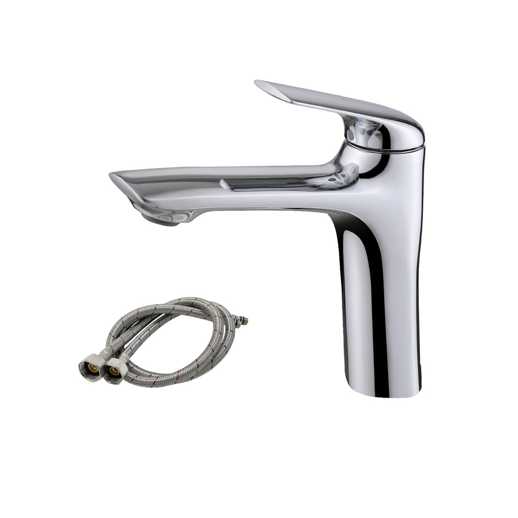 Modern Chrome Bathroom Faucet – Single Handle