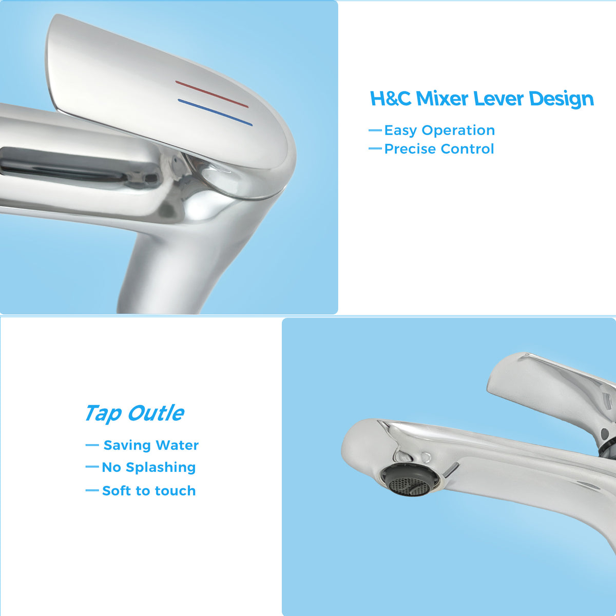 Modern Chrome Bathroom Faucet – Single Handle