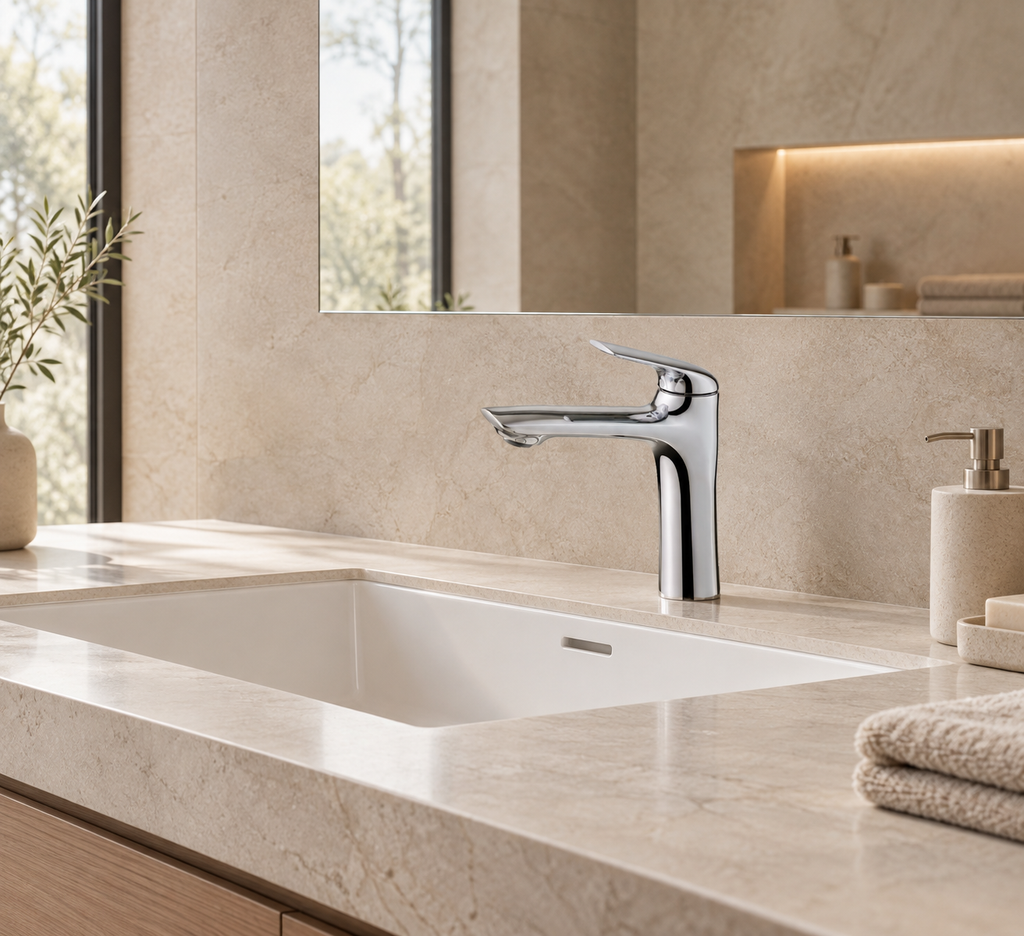 Modern Chrome Bathroom Faucet – Single Handle