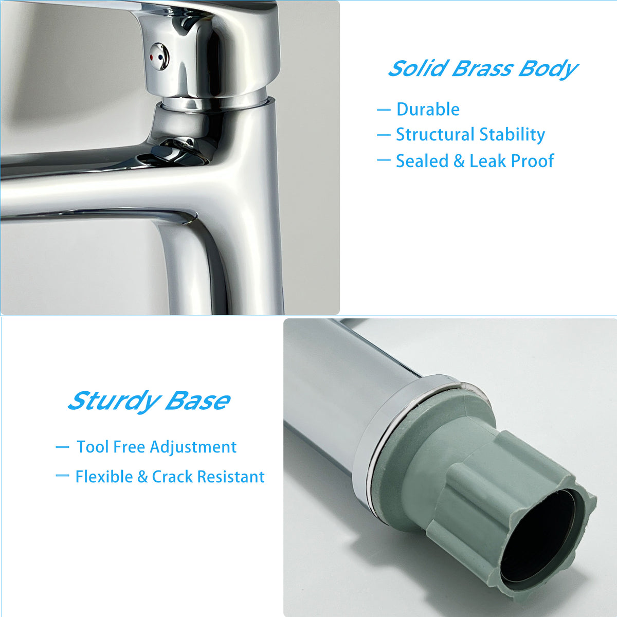 Modern Chrome Bathroom Faucet 1 Hole, Single Hole Bathroom Sink Faucet for Vanity
